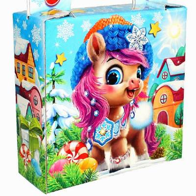 Детский подарок на Новый Год в картонной упаковке весом 600 грамм